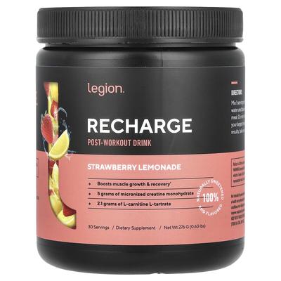 Recharge, Post-Workout Drink, Strawberry Lemonade, 0.6 Lbs (276 G)