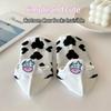 5 Pairs Women's Cartoon Cow Pattern Non-Slip Ankle Socks, Black/White Color, Airy Cozy, Gentle Low-Cut Socks, Leisure Style