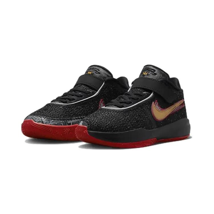 Nike LeBron 20 PreSchool 'Trinity' (Unisex) Black / Black / University Red / University Gold / Light Smoke Grey Kids' Basketball Shoes DQ8648 001