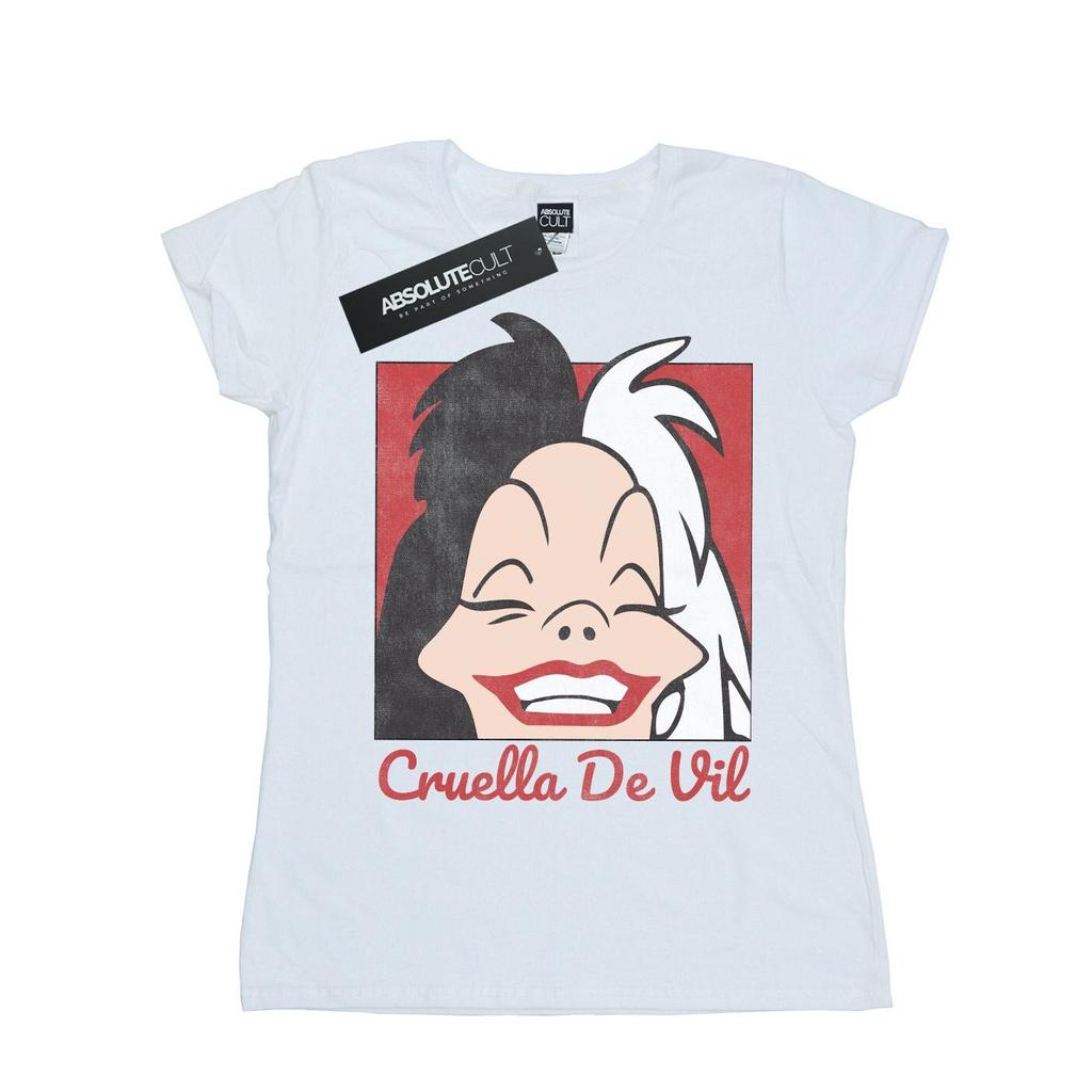 Disney Womens/Ladies Cruella De Vil Cropped Head Cotton T-Shirt
