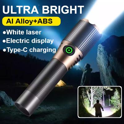 Linterna Ultrabrillante Más Nueva Recargable Tipo C Linterna Zoomable para Exterior Batería 18650 Linterna Portátil para Pesca Camping
