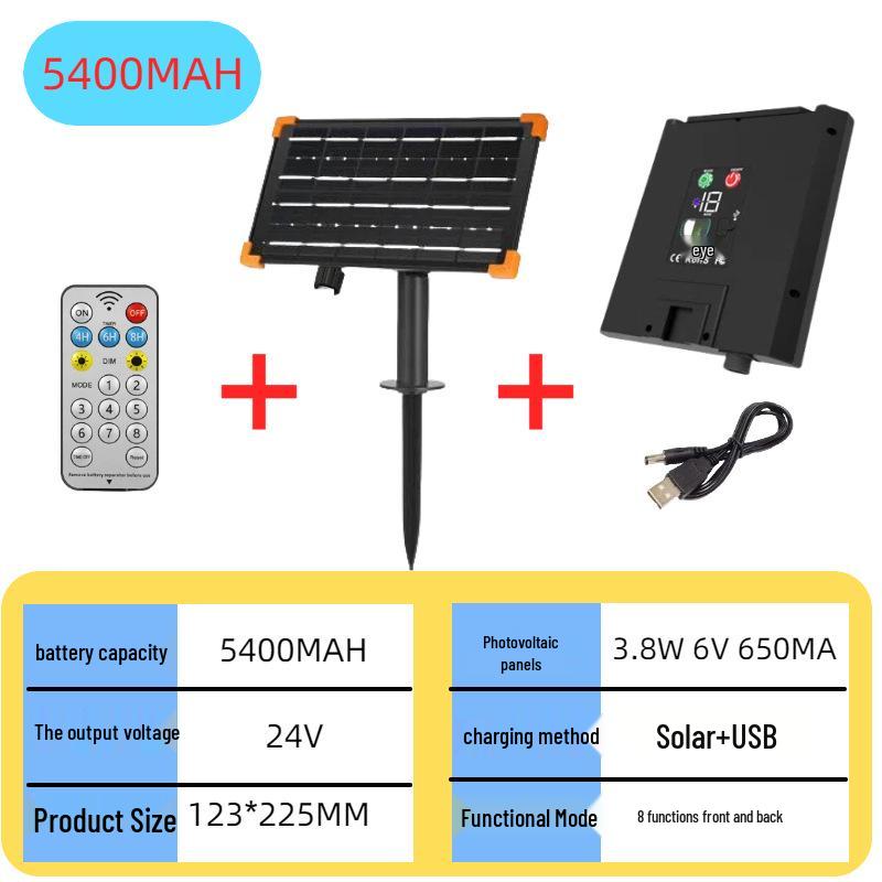 24V Solar Charging Panel with Copper Wire, Outdoor Low Voltage Light, Portable Remote Control, USB Interface, Energy Storage, Photovoltaic Accessory.
