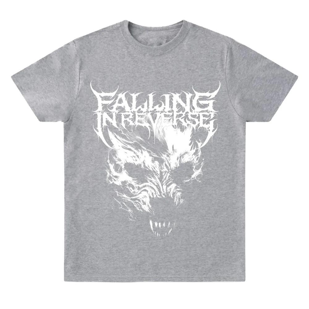 Rock Band Falling in Reverse Poster Graphic Print Tshirt Men Women Casual Oversized Streetwear Cotton Comfortable Summer Tees