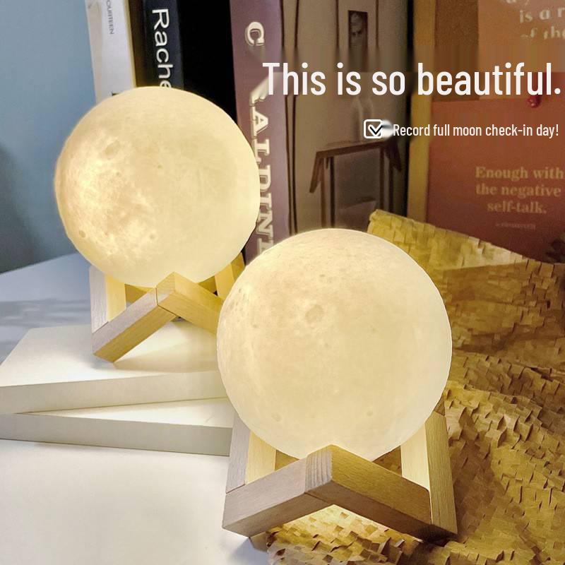 LED Moon Lamp: DIY Graffiti Planet with Eye Protection for Bedroom or Bedside