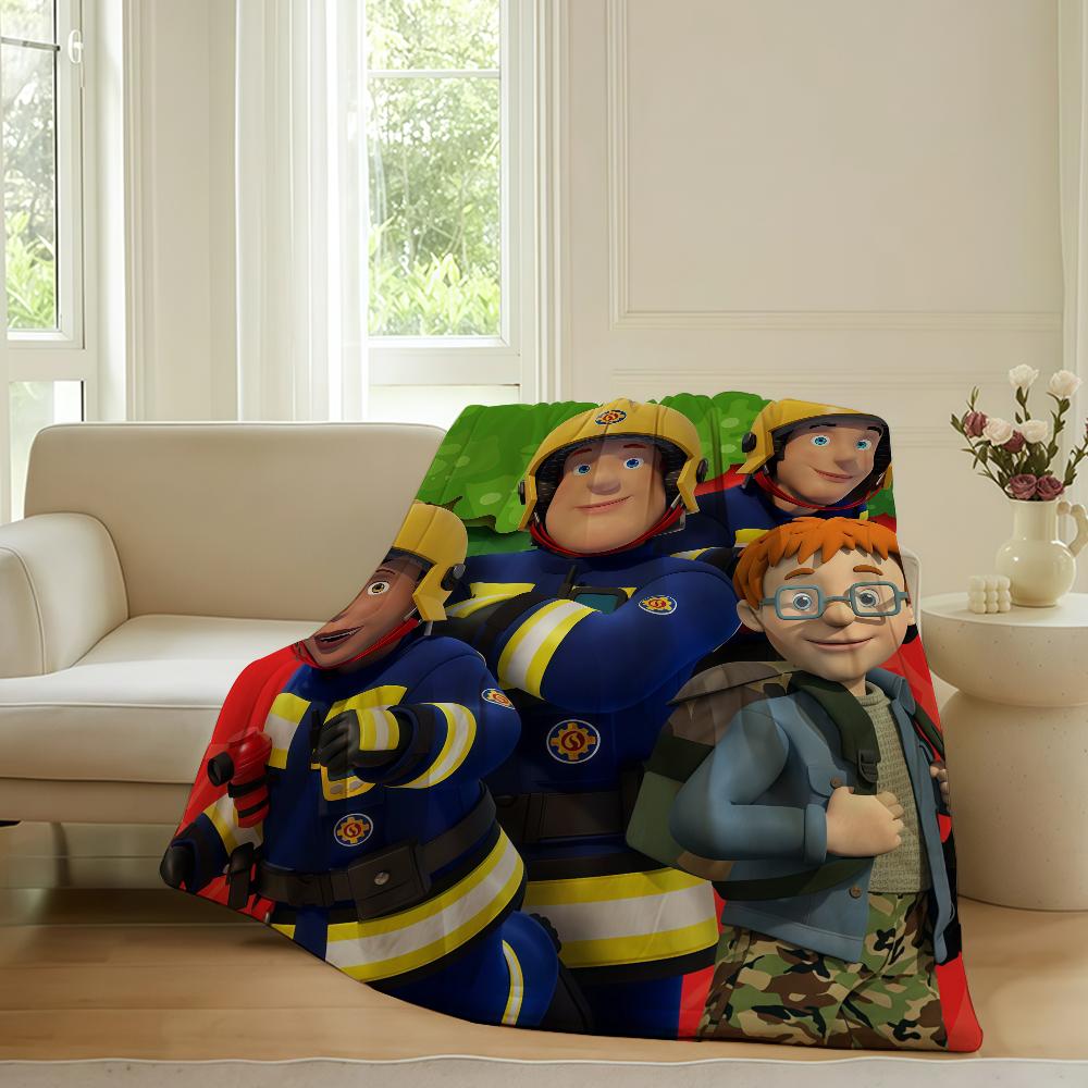 Cartoon Cute F Fireman Sam Blanket For Sofa Office Bed Plane Travel Sleep Read Relax Camping Soft And Warm