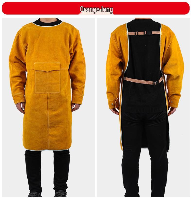 Grembiule da Saldatura in Pelle di Bovino - Resistente al Calore, Antischizzi, Indumento da Lavoro Reversibile per Saldatori.
