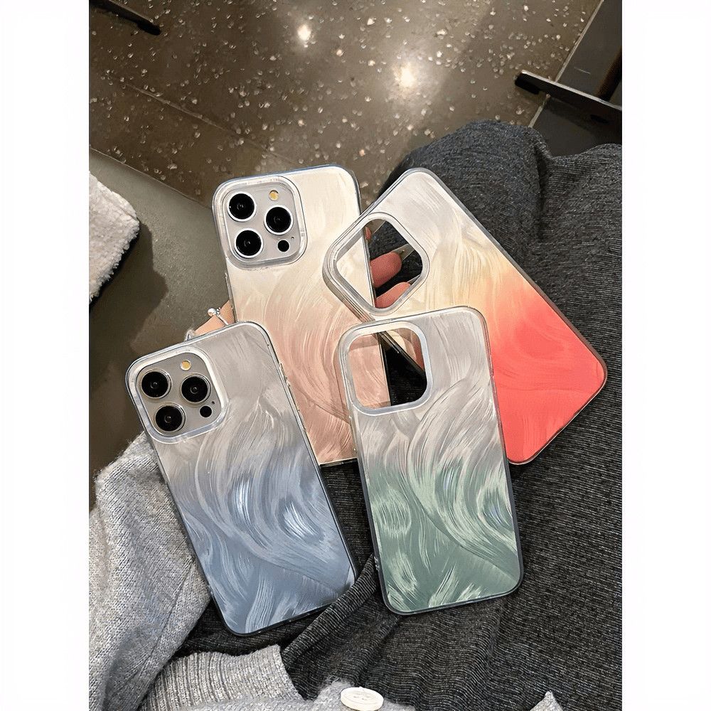 Fließender Glanz Farbverlauf Silber Weiche Hülle für iPhone 15 14 Pro Max 13 12 Pro 11 x XR Xs Candy Niedliche Transparente Hülle Auf iPhone