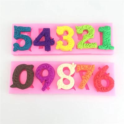 New 3D Number 0-9 Silicone Cake Mold Number Shape Lollipop Mold with Lollipop Hole Fondant Cake Decorating Tool