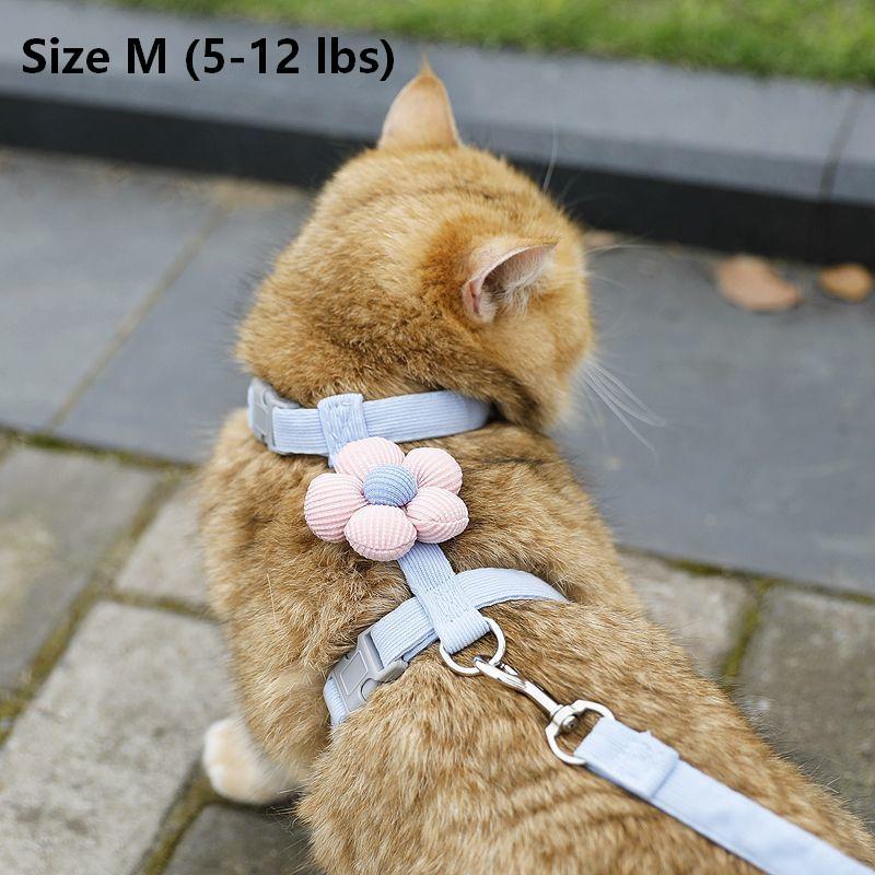 Cat Harness and Leash Set Adjustable Lightweight Escape Proof Vest for Small Cat Kitten Outdoor Camping Hiking