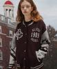 Cpgn Studio [2-Way] Varsity Snap Cardigan Burgundy