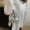 Fashion-forward Black And Silver Sequin Bucket Bag Versatile Single Shoulder Crossbody Bag For Women