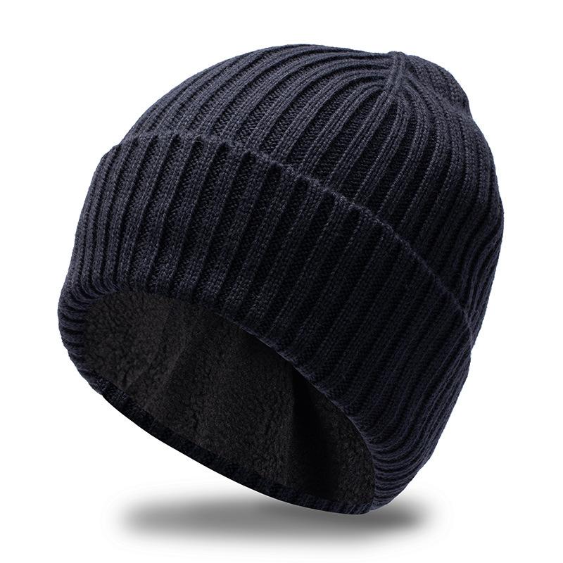60-67Cm Men Keep Warm Winter Big Size Beanies Wool Blended Knitted Hats Thickened Toand Large Size Cold Skullies Ski Golf Cap