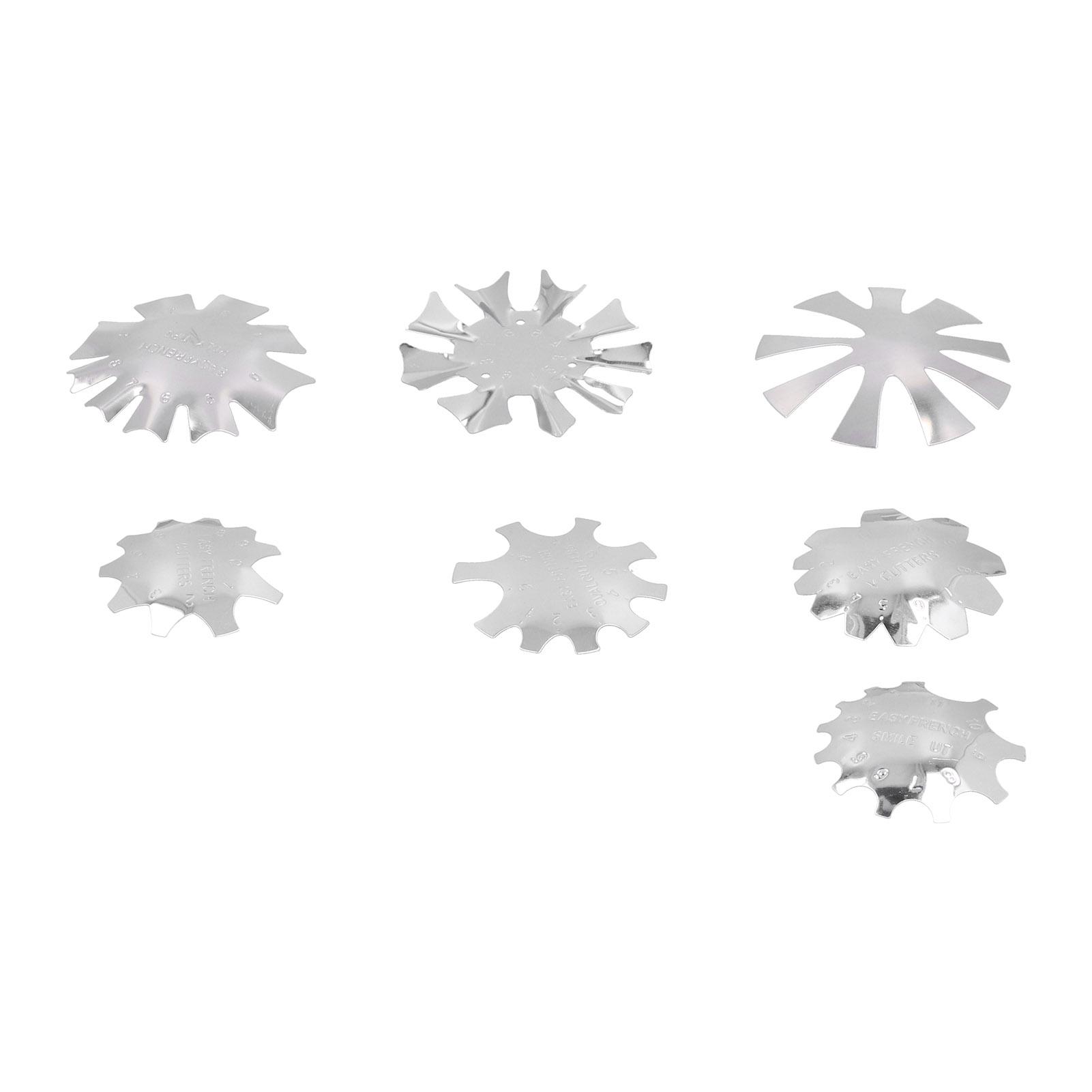 

7 шт. Маникюрный триммер для ногтей из нержавеющей стали, шаблон для линии улыбки на краю ногтя(много