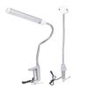 Gooseneck LED Work Light Silver C Clamp LED 21W Dimmable Machine Tool Work Light Aluminum Gooseneck