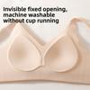 Seamless Embossed Bust Lifting Bra, Wireless Fixed Cup Anti-Sag Back Smoothing Shaping Bra