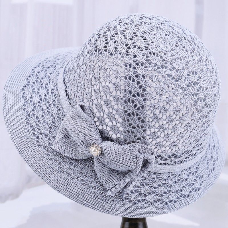 Hat Women's Basin Hat Sun Hat Crochet Hollow Sunscreen Mesh Breathable Cool Hat Sun Hat Spring and Summer