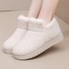 Womens Winter Home Slippers Warm Non-Slip Fleece Lined Flat Low-Top Snow Boots Mom