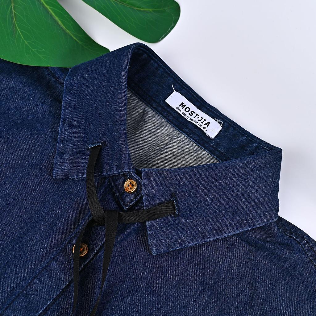 Original Store Lace-Up Denim Vest Stacked Vest Loose Bf Sleeveless Vest Vest Women'S Fake Collar