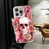 Floral Skull Flower Skeleton Soft Phone Case for iPhone 15 16 17 Pro Max 17Air 16E 14 Plus 13 12 Mini Shockproof Cover Back Shel