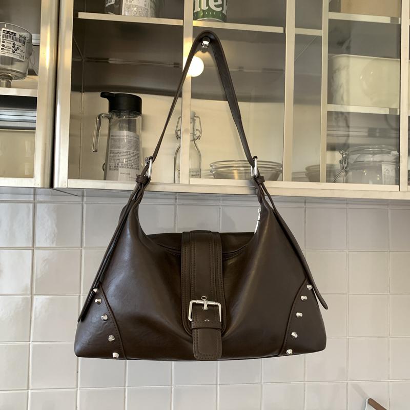 2025 hot selling Maillard style retro Women's Bag Underarm Handbag spicy girl Y2K wasteland style vintage leather Crossbody Tote