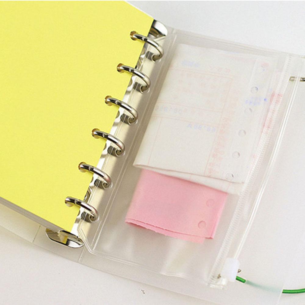 Loose Leaf PVC Zipper Transparent Folder Pouch Document Folder Binder Document File Organizer