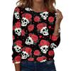 Women's Long Sleeve Casual Print T-Shirt Round Neck Tee for Daily Wear