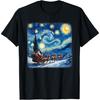 Winter Weihnachtsmann Schneeige Nacht Van Gogh Sternennacht Weihnachten T-Shirt