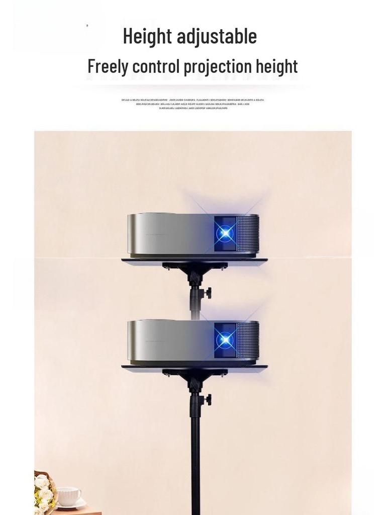 Foldable Portable Tripod Projector Stand with Pan-Tilt Bedside Tray