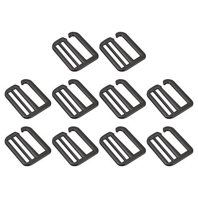10 Stück Metall G-Haken Gurtbandschnallen für Rucksackgurt Gurtband Verstellbare Flache Schiebeschnallen Dunkelgrau [uxcell] 38mm/1.5" Tri-Glide