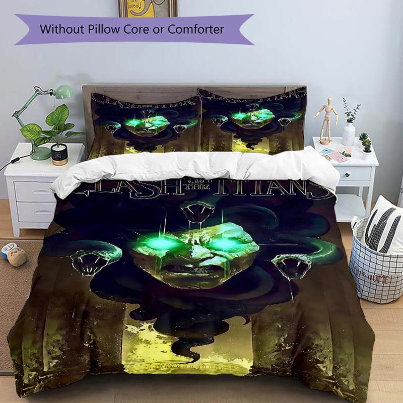 3pcs Clash of the Titans Cover Set,Soft Comfortable Duvet Cover,Guest Room (1*Duvet Cover + 2*Pillowcases, Without Core) Yy251024033