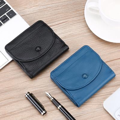Women's Genuine Leather Top Layer Cowhide Coin Card Holder Wallet Multi-functional Coin Lady Purses