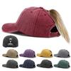 1Pcs Trendy Lightweight Cotton Cap Distressed Look, Sunshade, Adjustable Fit & Ponytail-Friendly For Stylish Women