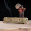 Y Zen Alloy Incense Burner Line Incense Sticks Holder Big Size Prajna Paramita Heart Sutra Metal Censer Sandalwood Incense Base