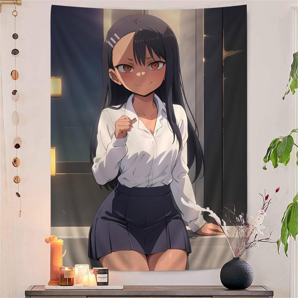 Anime Nagatoro San Tapestry Art Printing Japanese Wall Tapestry Anime Wall Hanging Home Decor