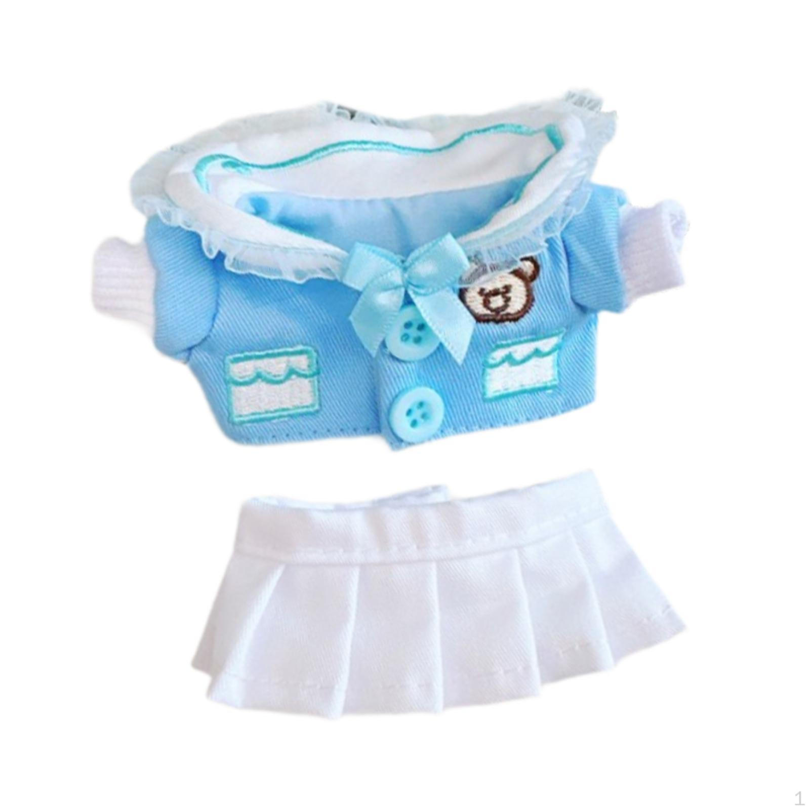 

15 см плюшевый кукольный гардероб с юбкой и аксессуарами синий