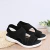 Plus Size Women's Knit Sport Sandals with Thick, Soft Soles - European & American Style, Comfortable Outdoor Footwear