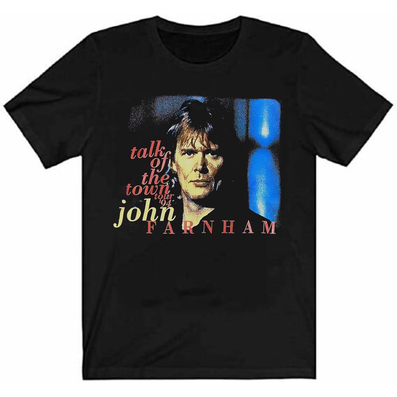 The Talk of Town Tour 90s John Farnham T Shirt Black S LI918