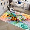 Colorful Butterfly and Flower Chair Mat Office Carpet, Oversized Rug for Home Decor, Suitable for Bedroom, Living Room, Various Rooms