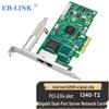 EB-LINK Intel 82580 PCI-E X4 Dual-Port Gigabit Server Network Card I340-T2