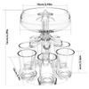 Party Drink Shot Dispenser with 6 Shot Glasses Set Acrylic Holder Drinking Game Tool Family Gathering Bar Wine Glass Set
