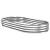 Galvanized Raised Garden Bed, 240 X 120 X 30 Cm, Oval Metal Planter Box Kit Outdoor, Bottomless Elevated Garden Box with Gloves, Rustproof Alu-Zinc,