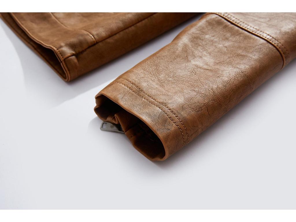 Fourth Generation Men's Leather Jacket - Wash-Faded Style, European Boutique Design, US Sizing