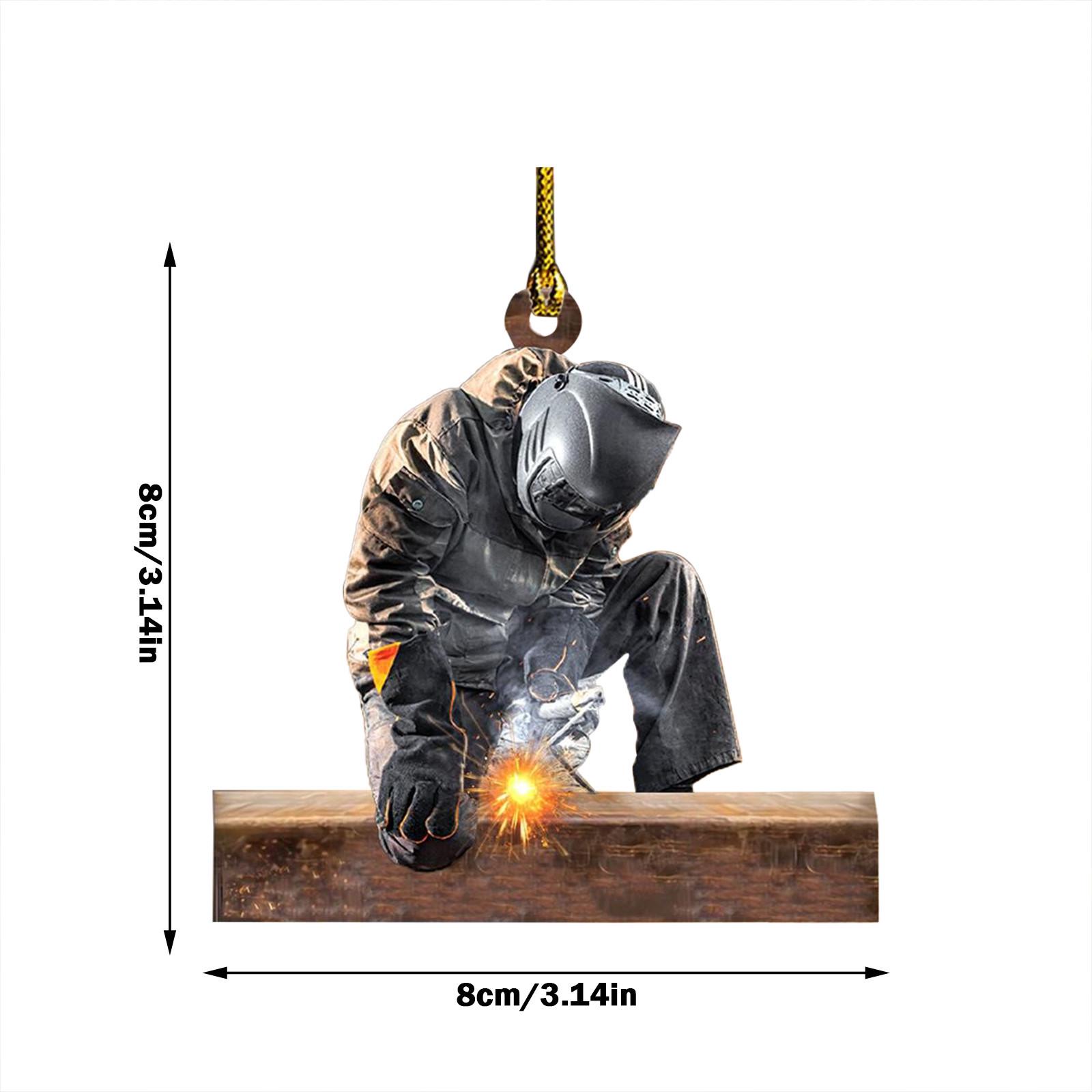 

Рождественский сварщик, акриловая плоская подвеска, домашний декор, подвеска в виде рождественской елки, брелок, подвесное украшение, 2023