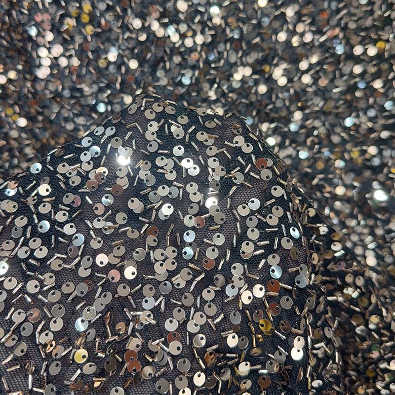 Exquisite Sequins Fabric with Shiny Sequins Embroidered for DIY Sewing Weding Party Dress Decoration Handmade DIY Designerfabric