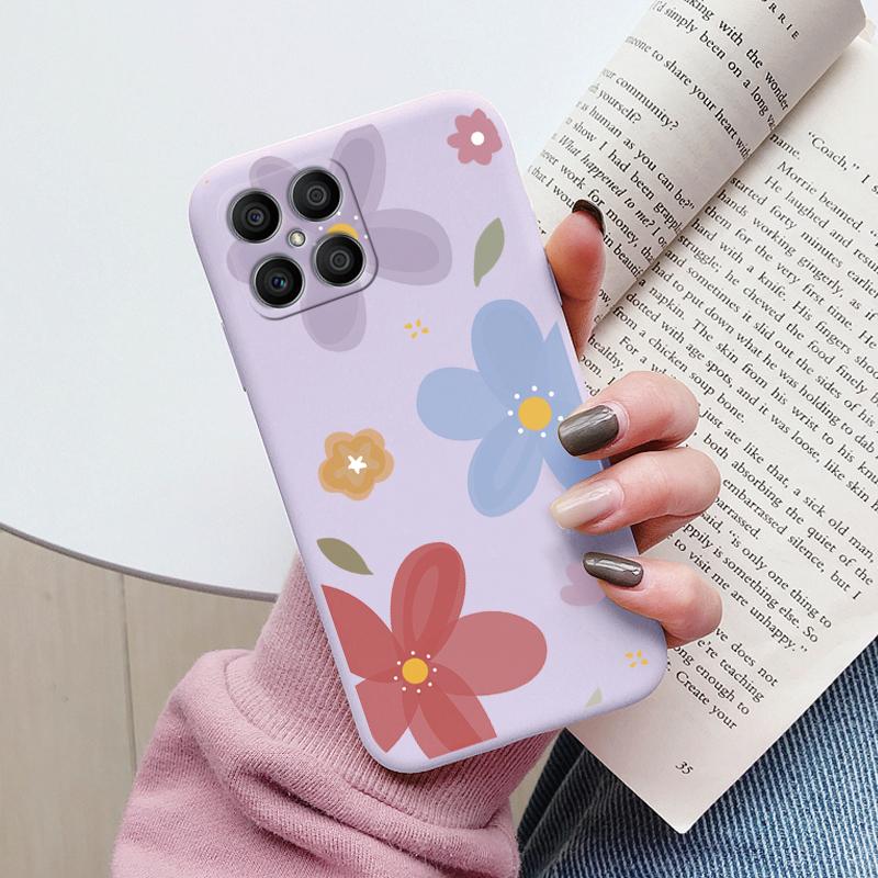Flowers Funda For Honor X8 Capa HonorX8 X6 X 8 Phone Case Soft Silicone Cute Cat Bear Back Cover For Honor X 6 Bumper Cartoon