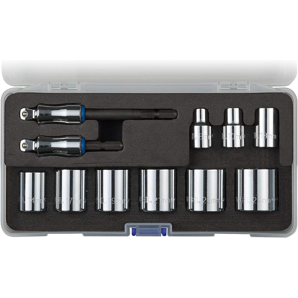 VESSEL (VESSEL) TA20WSQ3-11PS Short Socket Set, Set of 9, 3/8 SQ with Oscillation Adapter