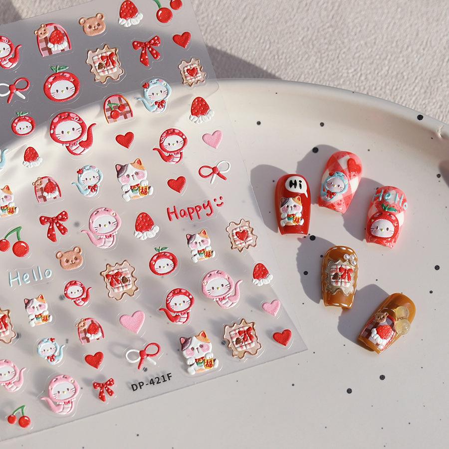 

TENSOR DP-421 Ferrite Strawberry Snake 3D Self-Adhesive Nail Art Stickers
