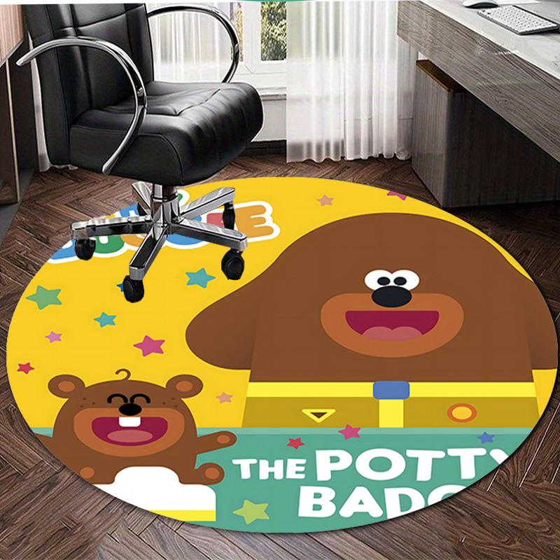 1pc Hey Duggee2 Design Printed Area Round Carpet for Bedroom Living Room Home Decor Rugs Mat Non Slip Mat Rug for Bedside
