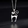 Lucktune Cartoon Cat Pendant Necklace Stainless Steel Cute Animal Chain Necklace for Women Fashion Choker Jewelry Birthday Gift