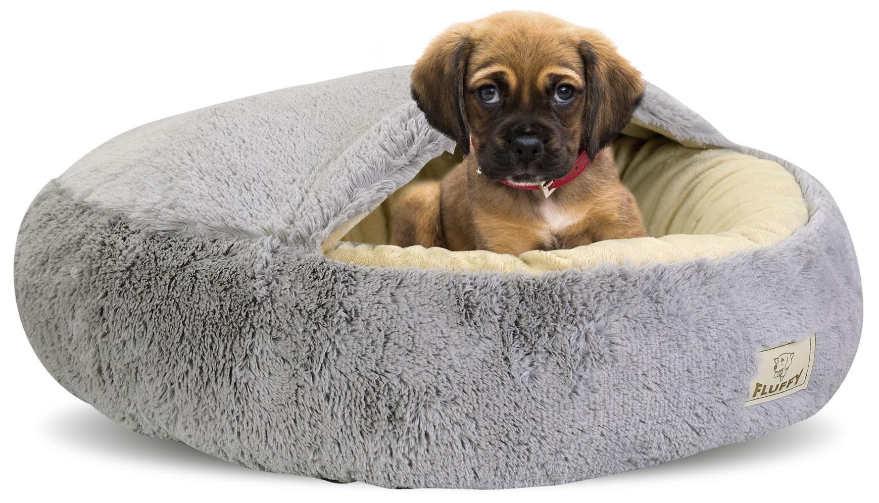 Cuccia morbida per cani 70 cm grigio chiaro
